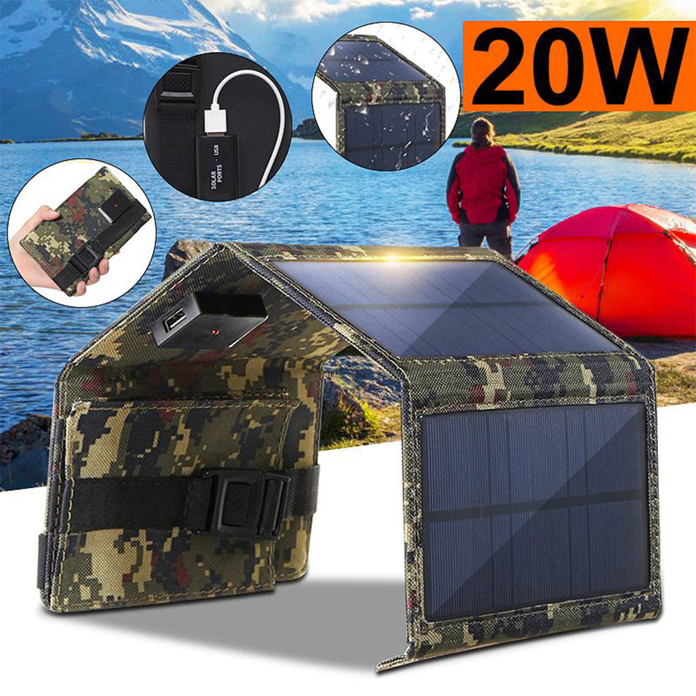 20W USB Foldable Solar Panel Flexible Small Waterproof 5V Folding Solar Panels Cells For Smartphone Battery Charger