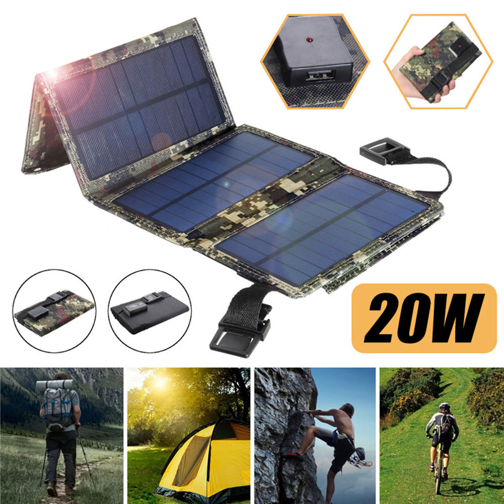 20W USB Foldable Solar Panel Flexible Small Waterproof 5V Folding Solar Panels Cells For Smartphone Battery Charger