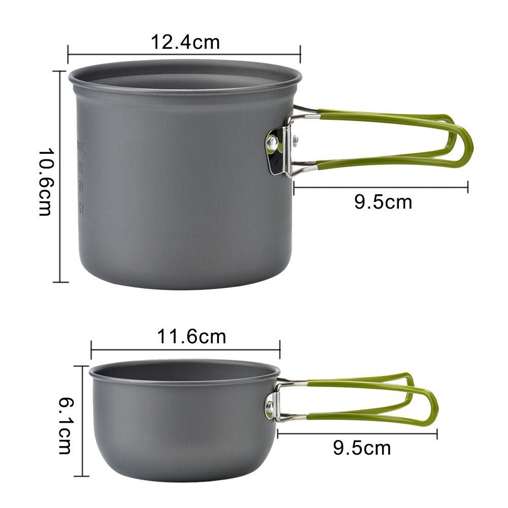 Camping Hiking Foldable Cookware Set Pot Pan