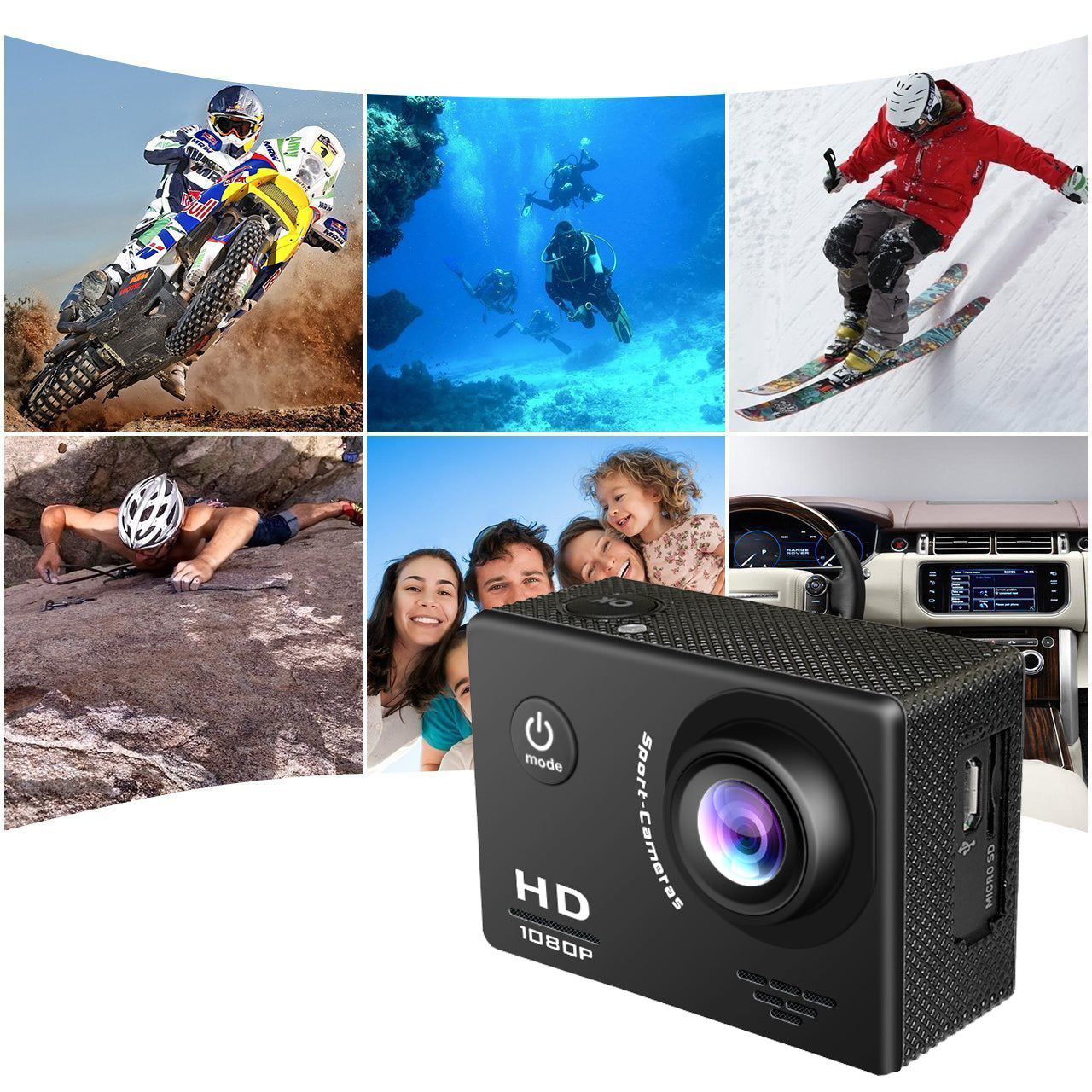 HD 1080P Waterproof Sports Digital Full HD 2 inch LCD Camera