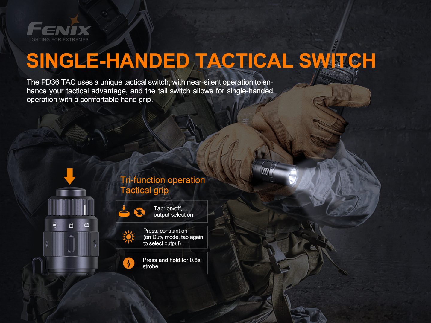 Fenix Tactical Flashlight PD36 Tac
