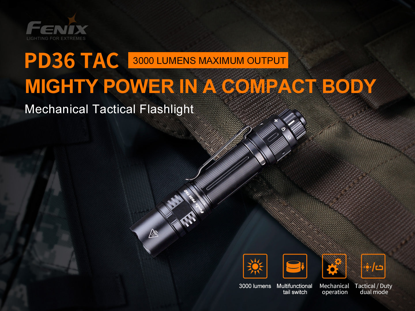 Fenix Tactical Flashlight PD36 Tac
