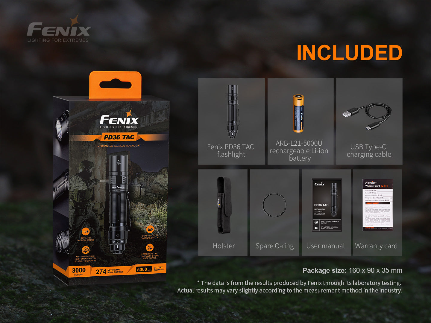 Fenix Tactical Flashlight PD36 Tac
