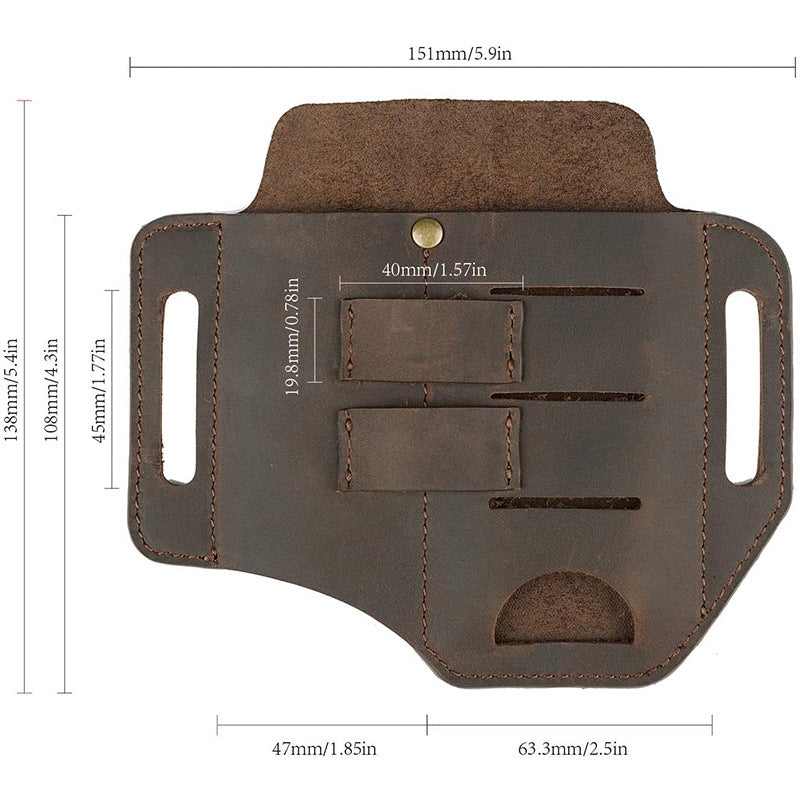 Leather Pouch Belt for Edc Gears