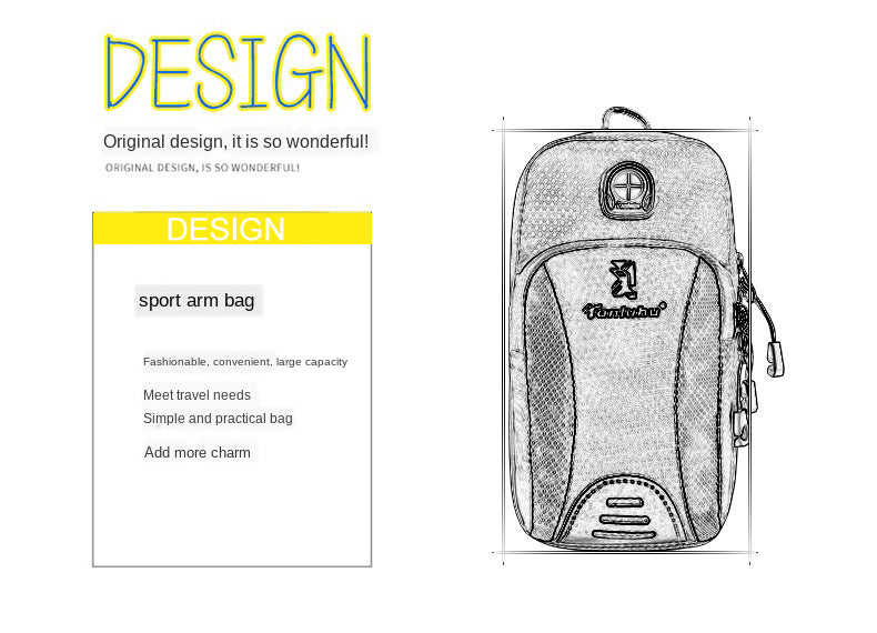 Outdoor Mobile Phone Bag for Men and Women Arm Bag Sports Mobile Phone Arm Cover Wrist Bag Shoulder Bag