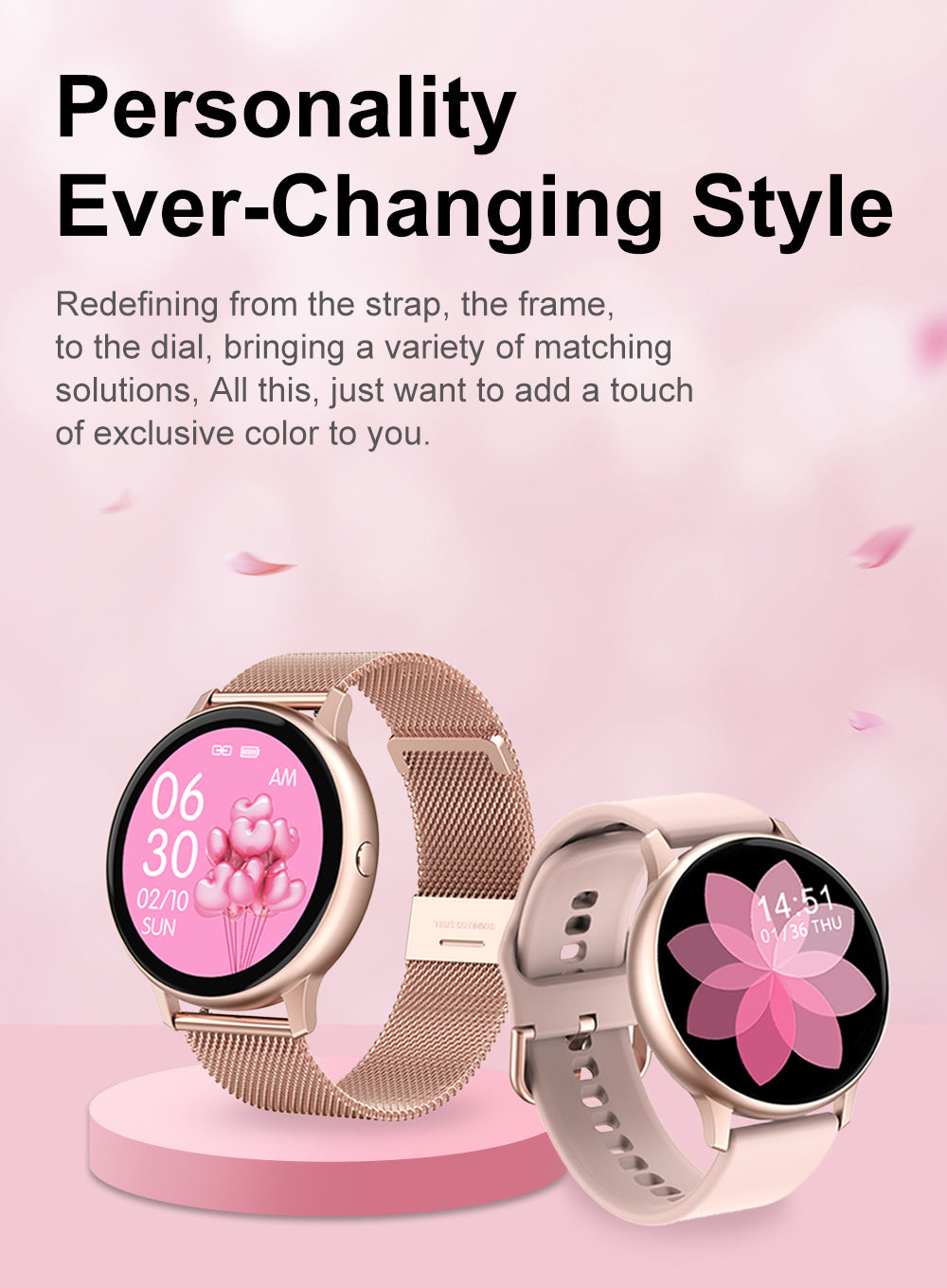 Full Touch Smart Watch Women Waterproof Bracelet ECG Heart Rate Monitor Sleep Monitoring Smartwatch