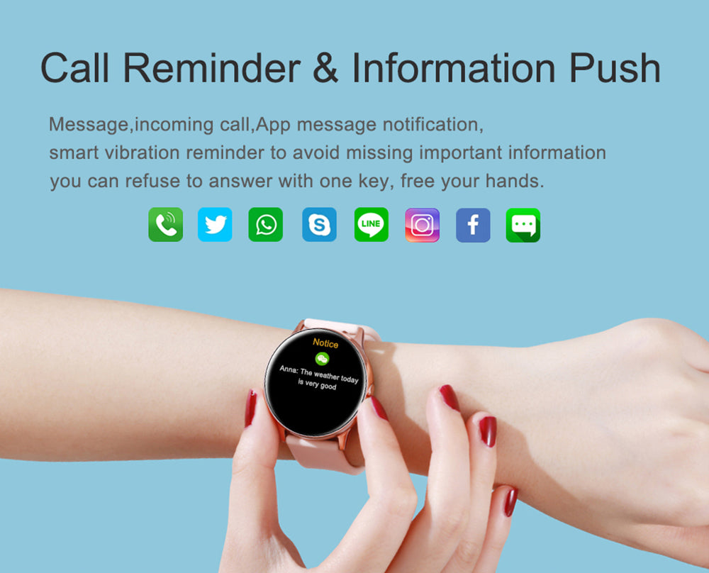 Full Touch Smart Watch Women Waterproof Bracelet ECG Heart Rate Monitor Sleep Monitoring Smartwatch