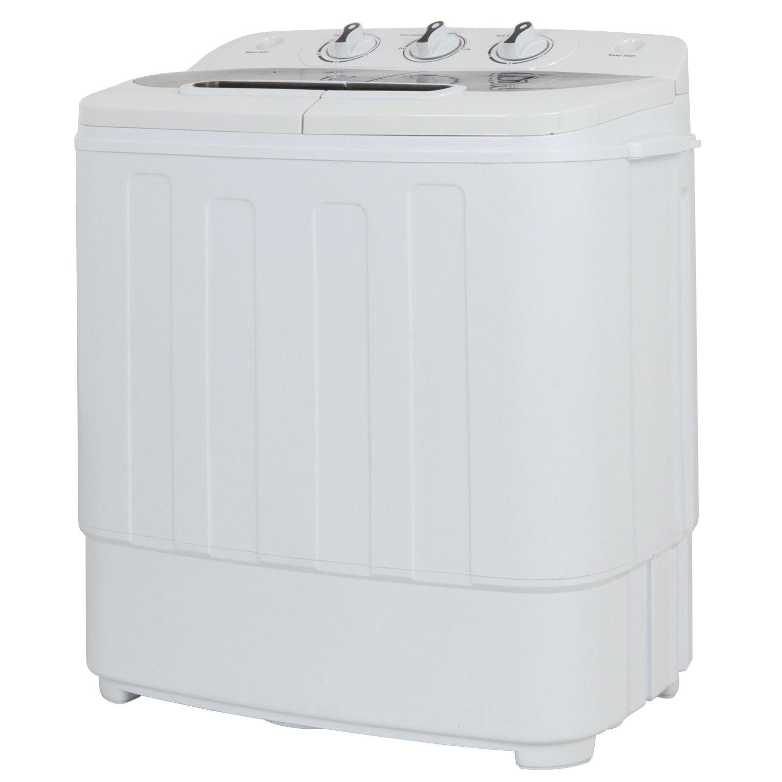 Compact Portable Washer/Dryer with Mini Washing Machine and Spin Dryer, White