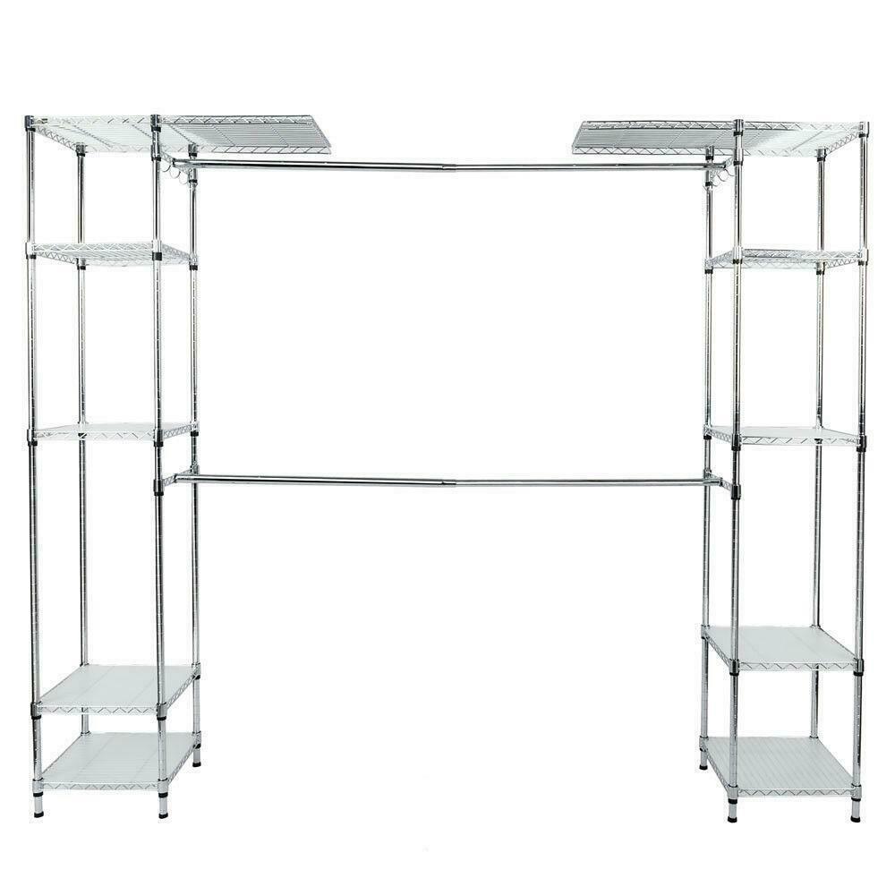 High Quality Custom Closet Organizer Expandable Storage Shelve System Kit Clothes Storage Metal Rack