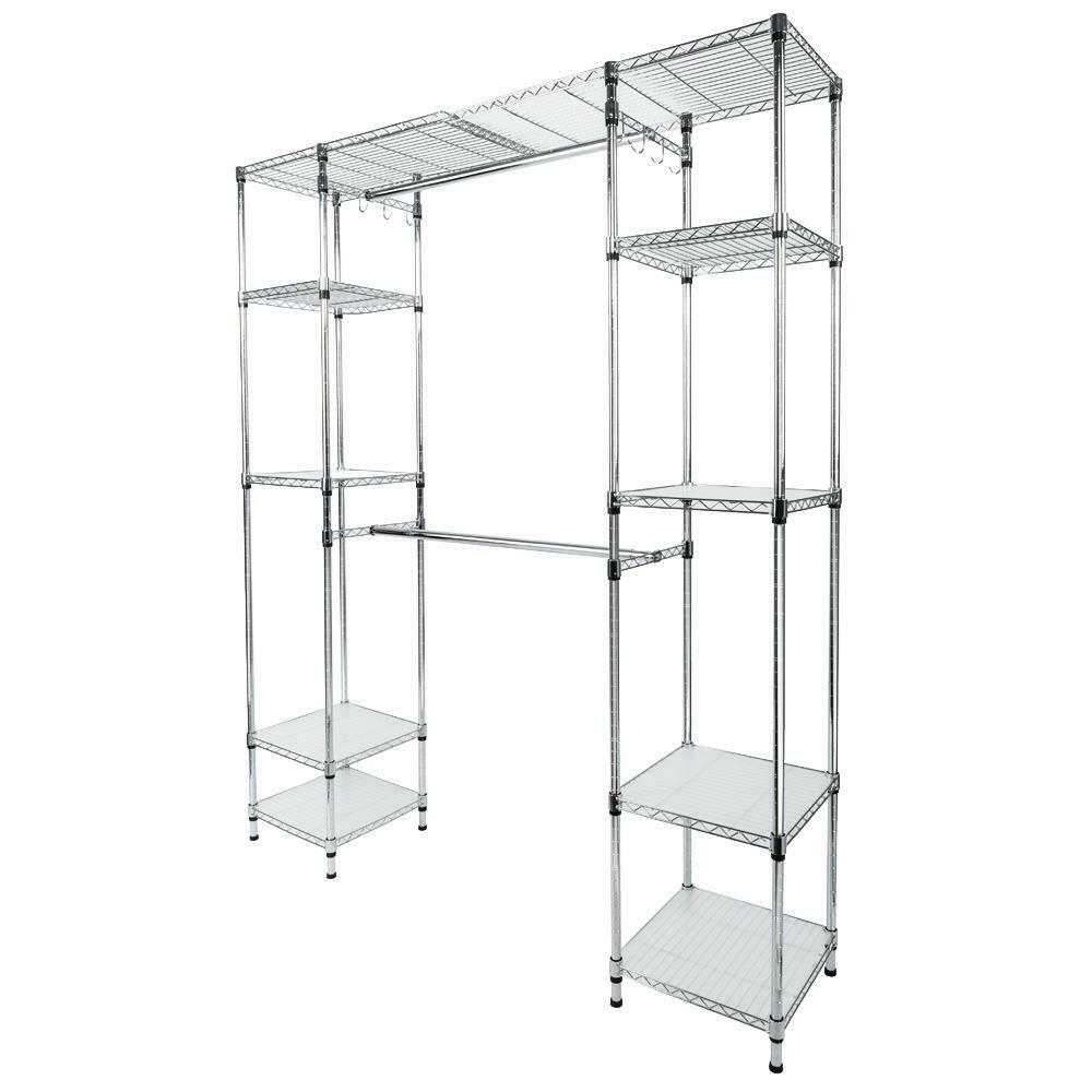 High Quality Custom Closet Organizer Expandable Storage Shelve System Kit Clothes Storage Metal Rack