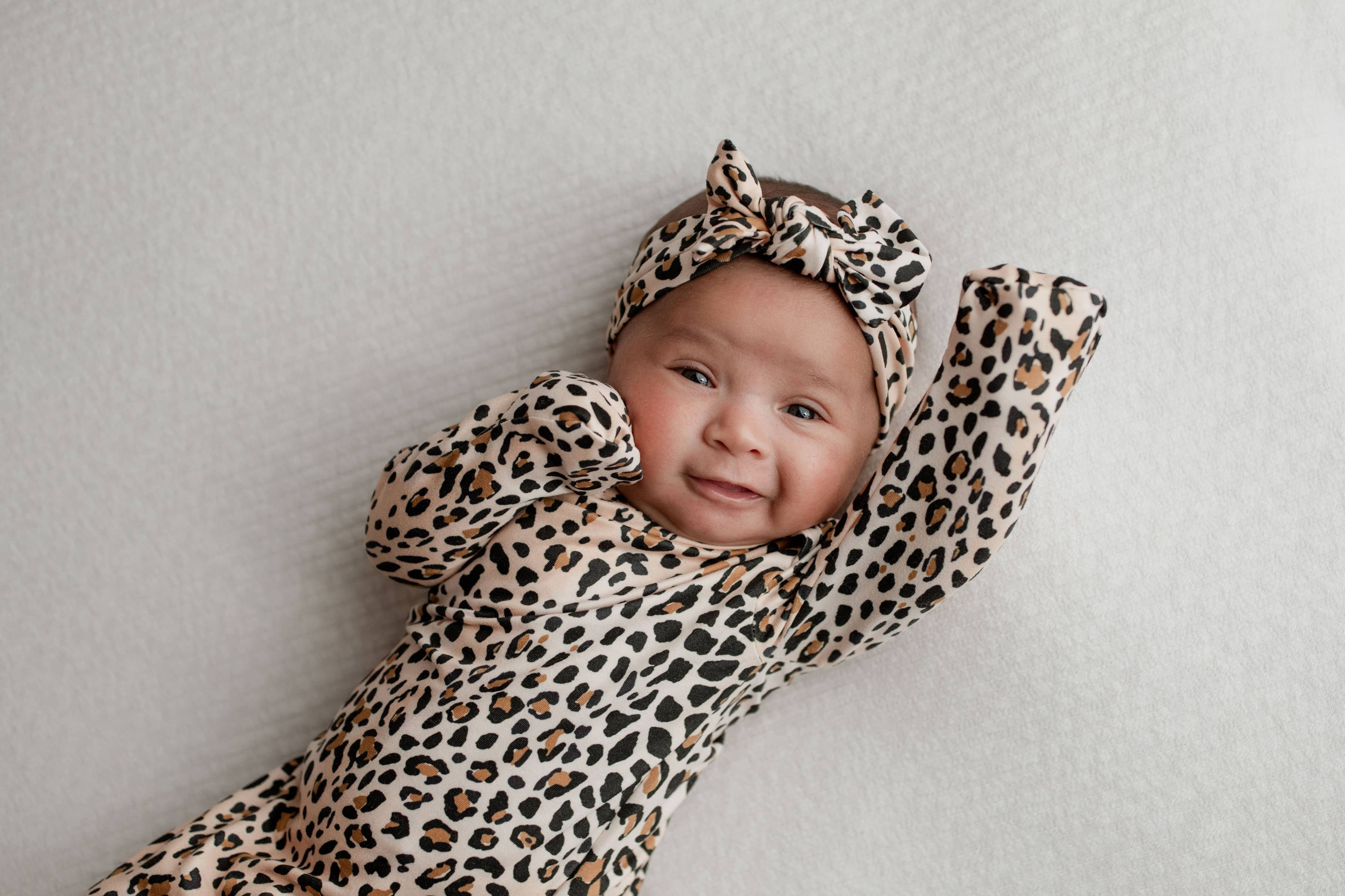 Leopard Knotted Gown & Bow