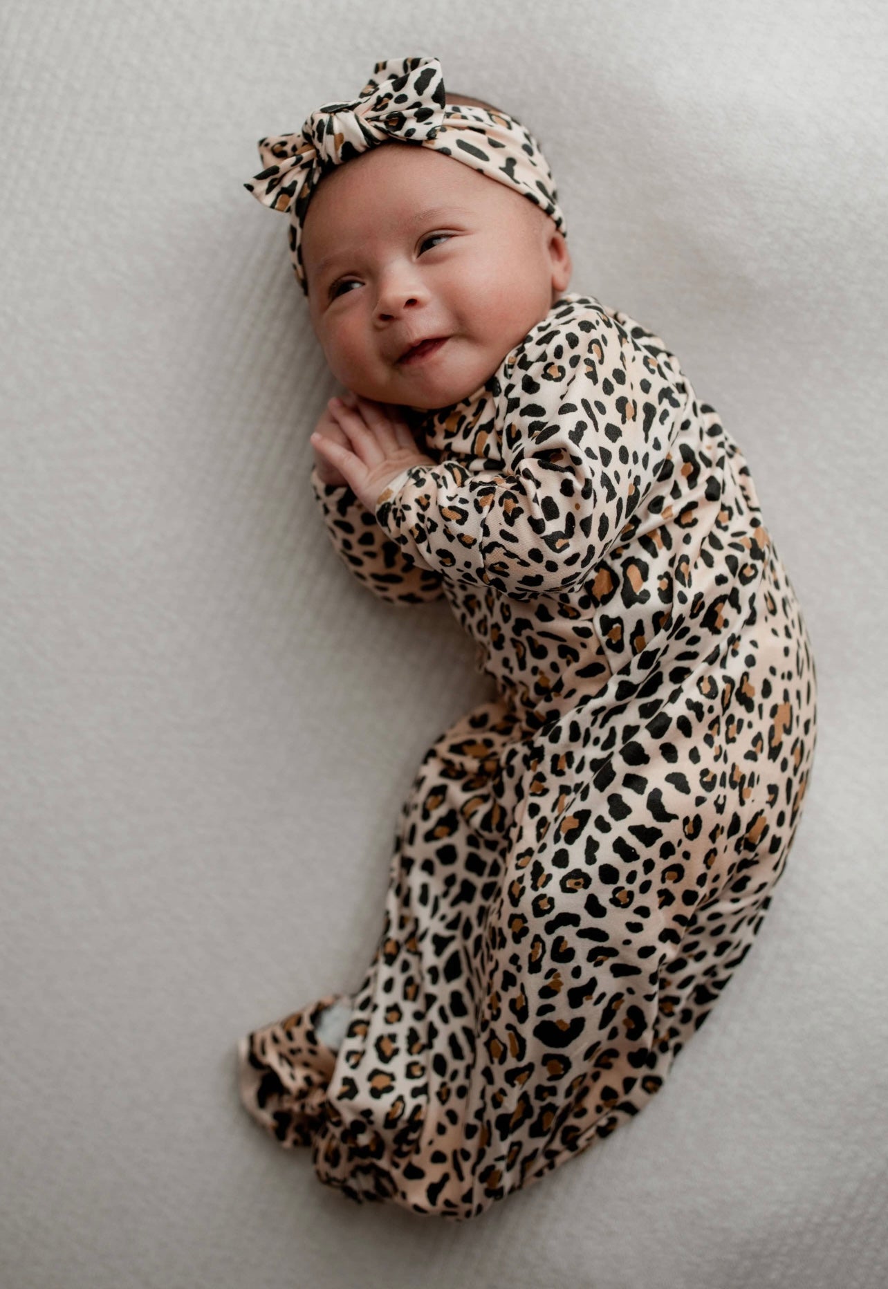 Leopard Knotted Gown & Bow