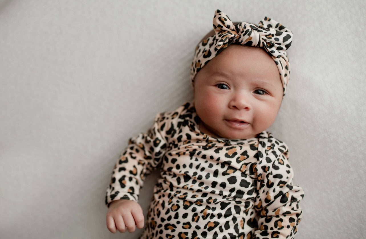 Leopard Knotted Gown & Bow