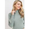 Mint Brushed Ribbed Maternity Mock Neck