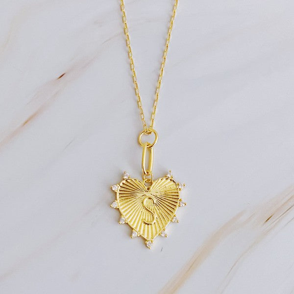 Clip Hanging Initial Heart Necklace *Online Only