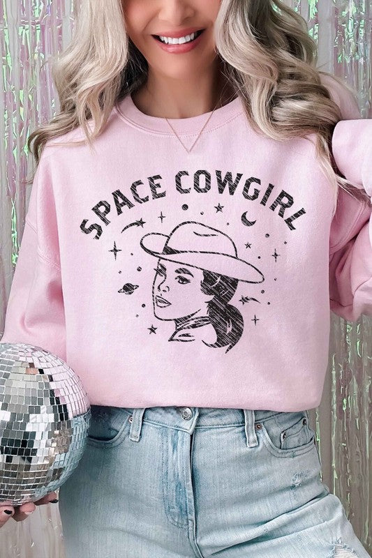 SPACE COWGIRL WESTERN COUNTRY GRAPHIC SWEATSHIRT