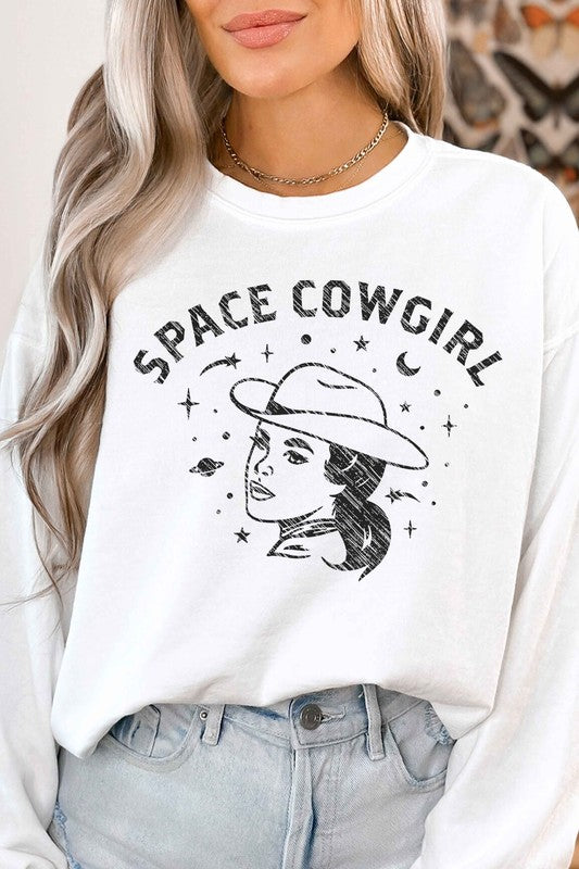 SPACE COWGIRL WESTERN COUNTRY GRAPHIC SWEATSHIRT