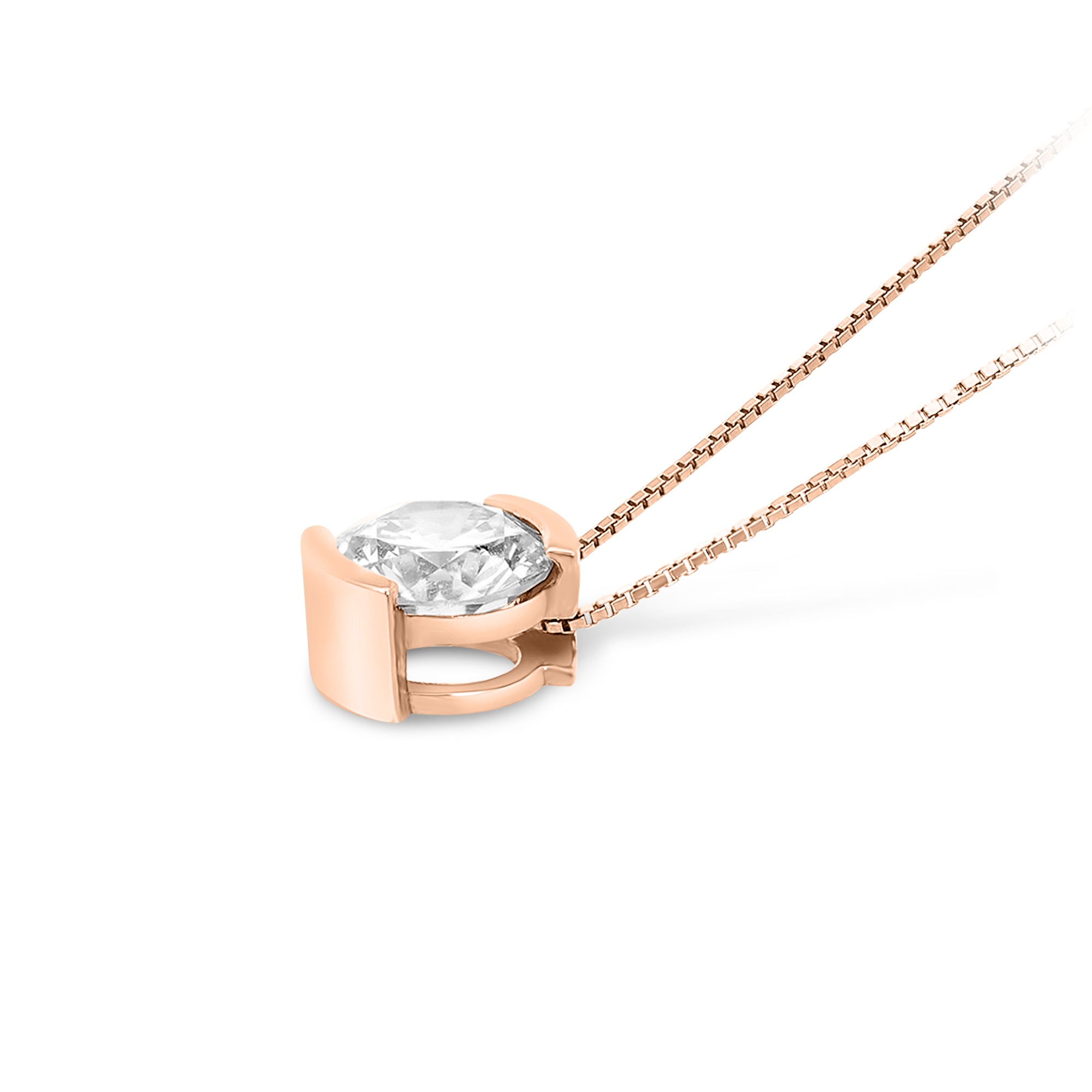 Classic Diamond Pendant in a Half Bezel Setting - 1.7 Carat