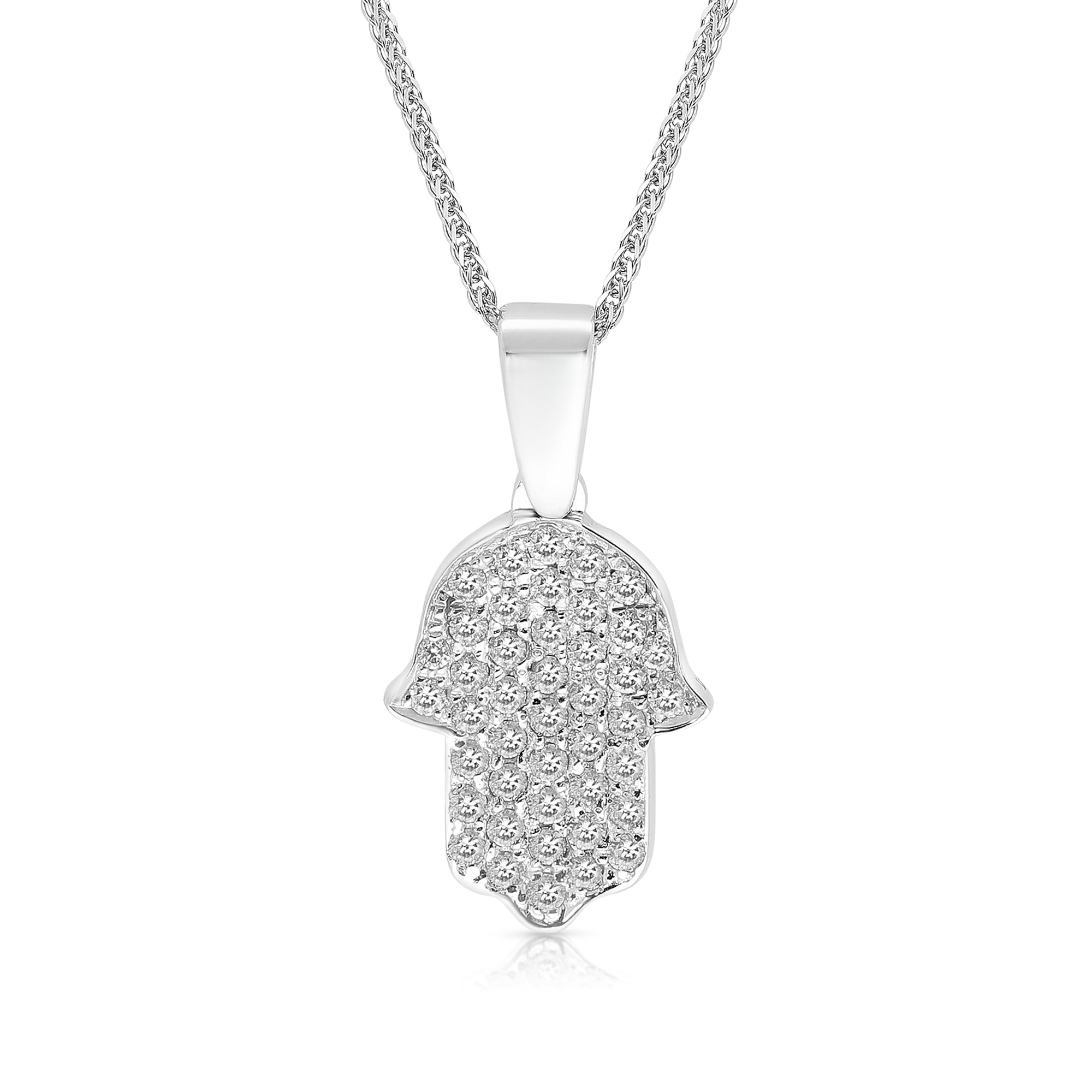 Diamond Embellished Hamsa Pendant - .5 Carat