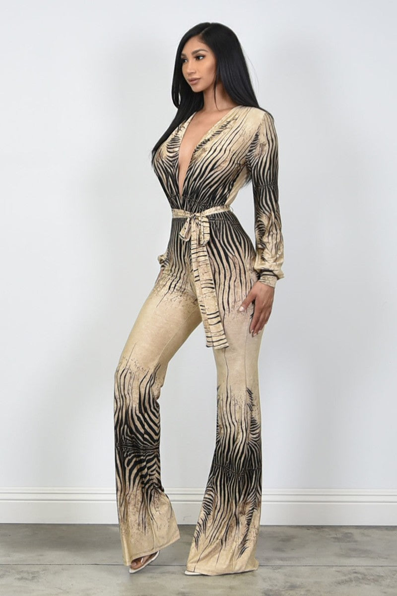 Zebra Print Jumpsuit