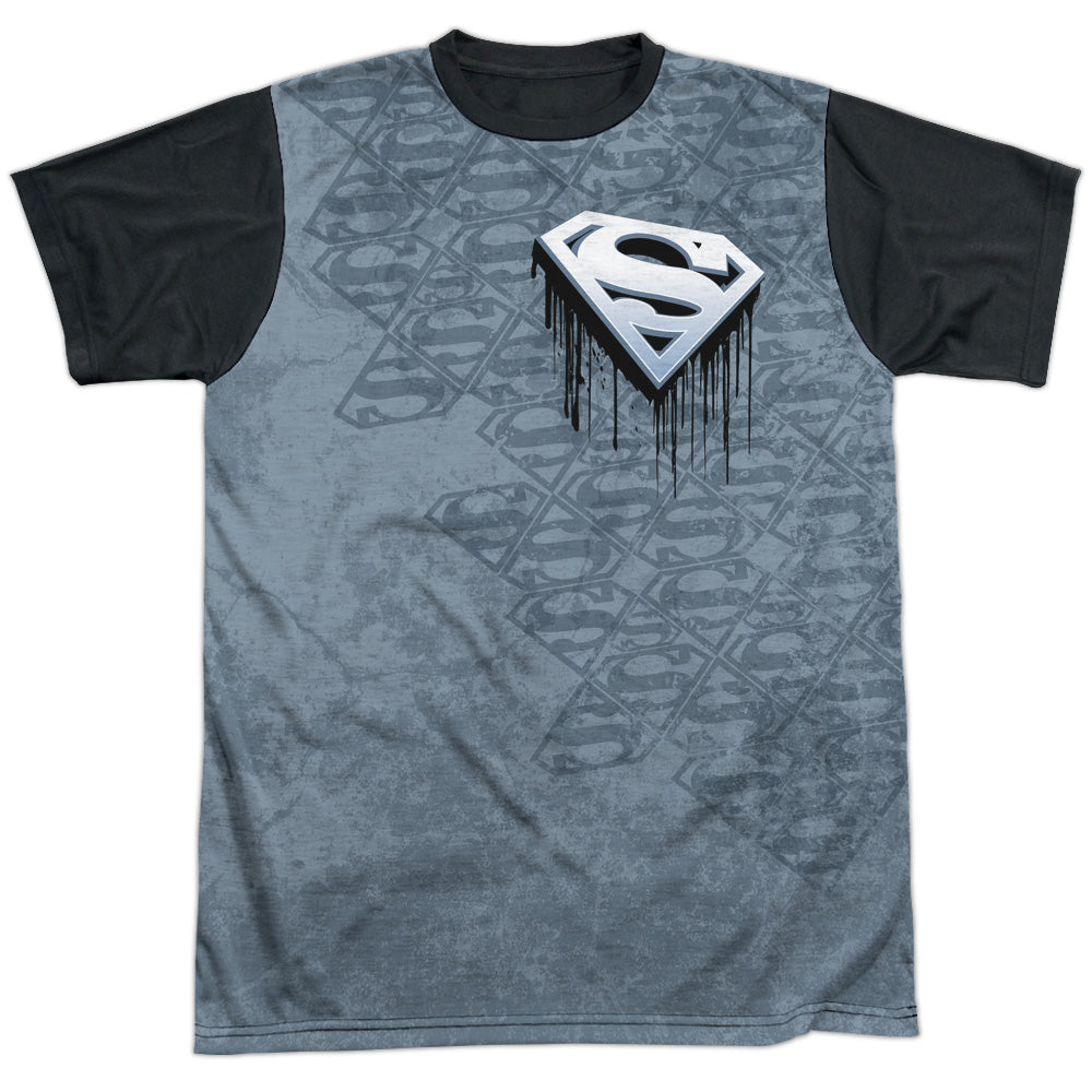 Superman Drip and Repeat Adult Regular Fit Short Sleeve Black Back Shirt
