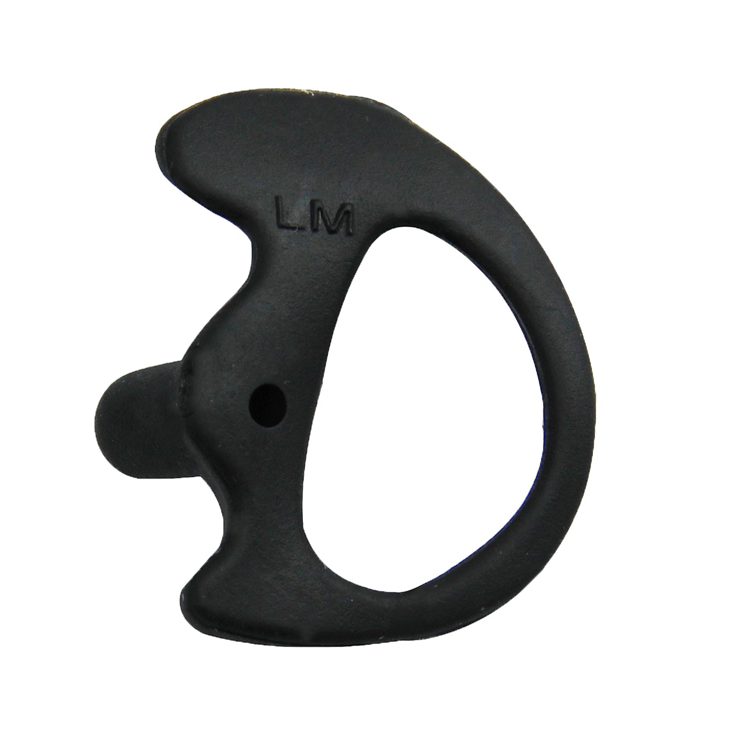 Black Left & Right Medium-Size Silicone Earmolds for Two-Way Radio Acoustic Coil Tube