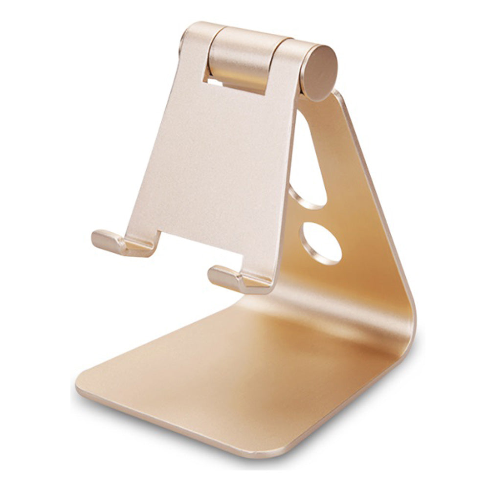 Aluminum Desk Stand with Adjustable View Angles for Smartphones & Tablets (Silver/Gold)