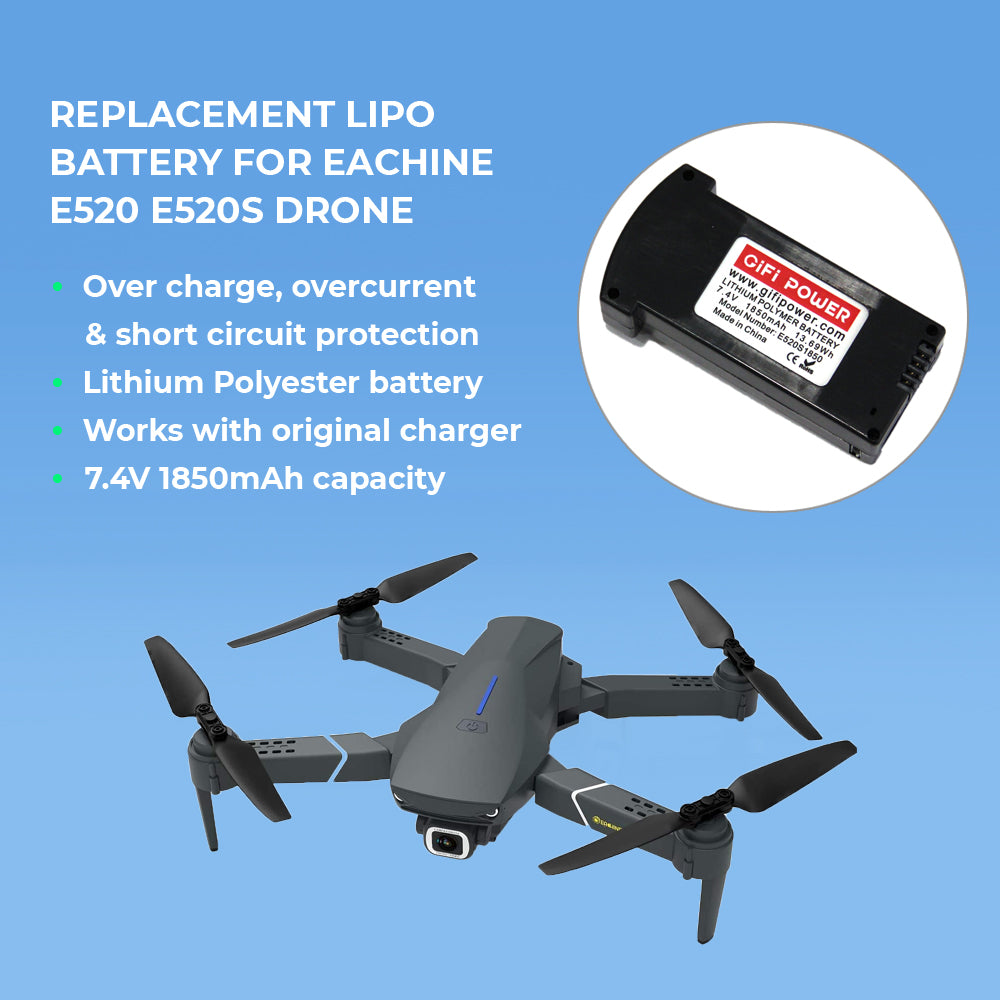 MaximalPower 7.4V 1850mAh LiPo Battery for Eachine E520 E520S Drone RC Quadcopter