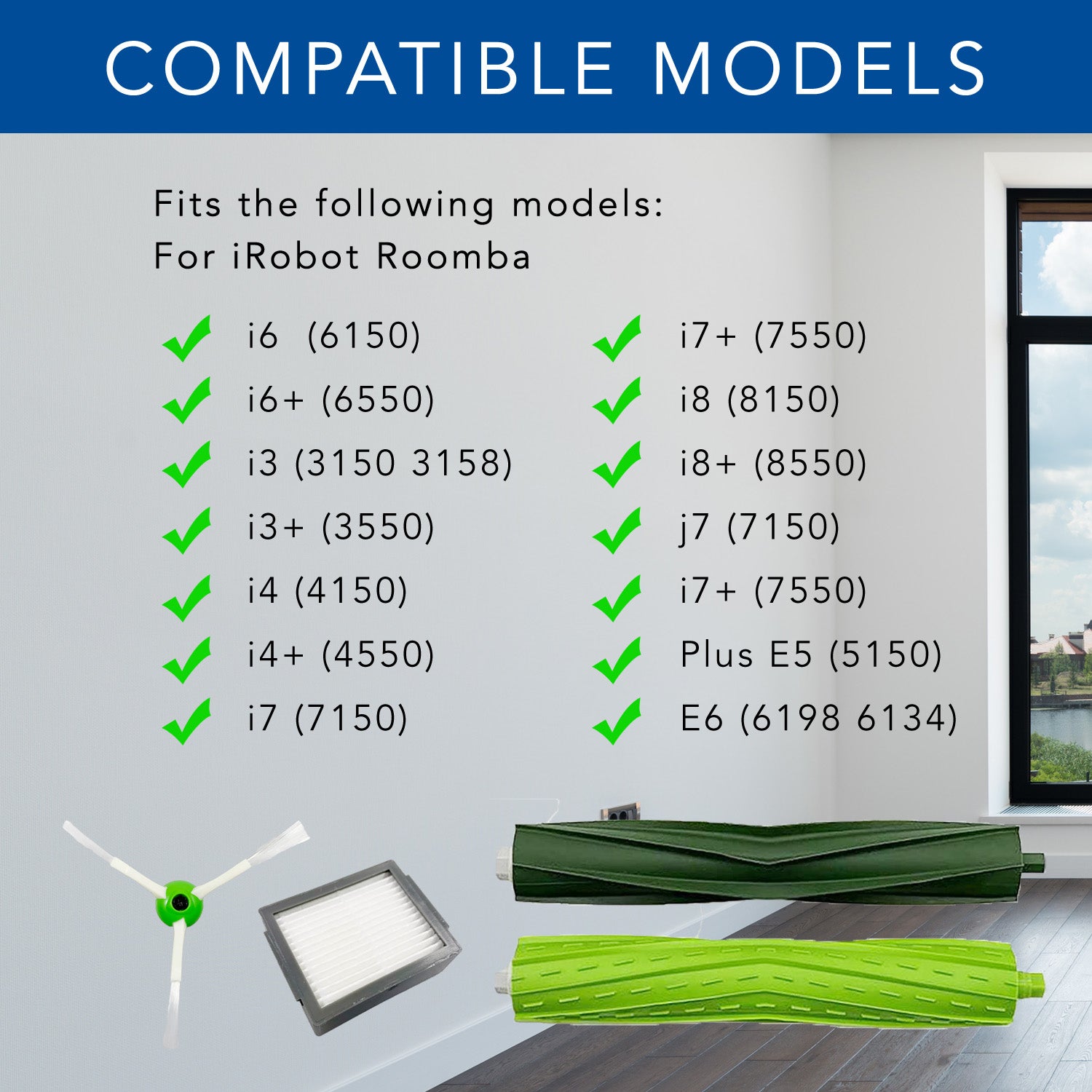 Replacement Accessories Kit Compatible for iRobot Roomba E Series E5 E6 i Series i1 i1+ i3 i3+ i4 i4+ i6 i6+ i7 i7+ i8 i8+ j Series j7 j7+ Robotics