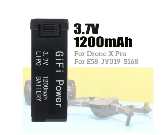 Replacement LiPo Battery 3.7V 1200mAh for Drone X Pro RC Drone E58 S168 JY019
