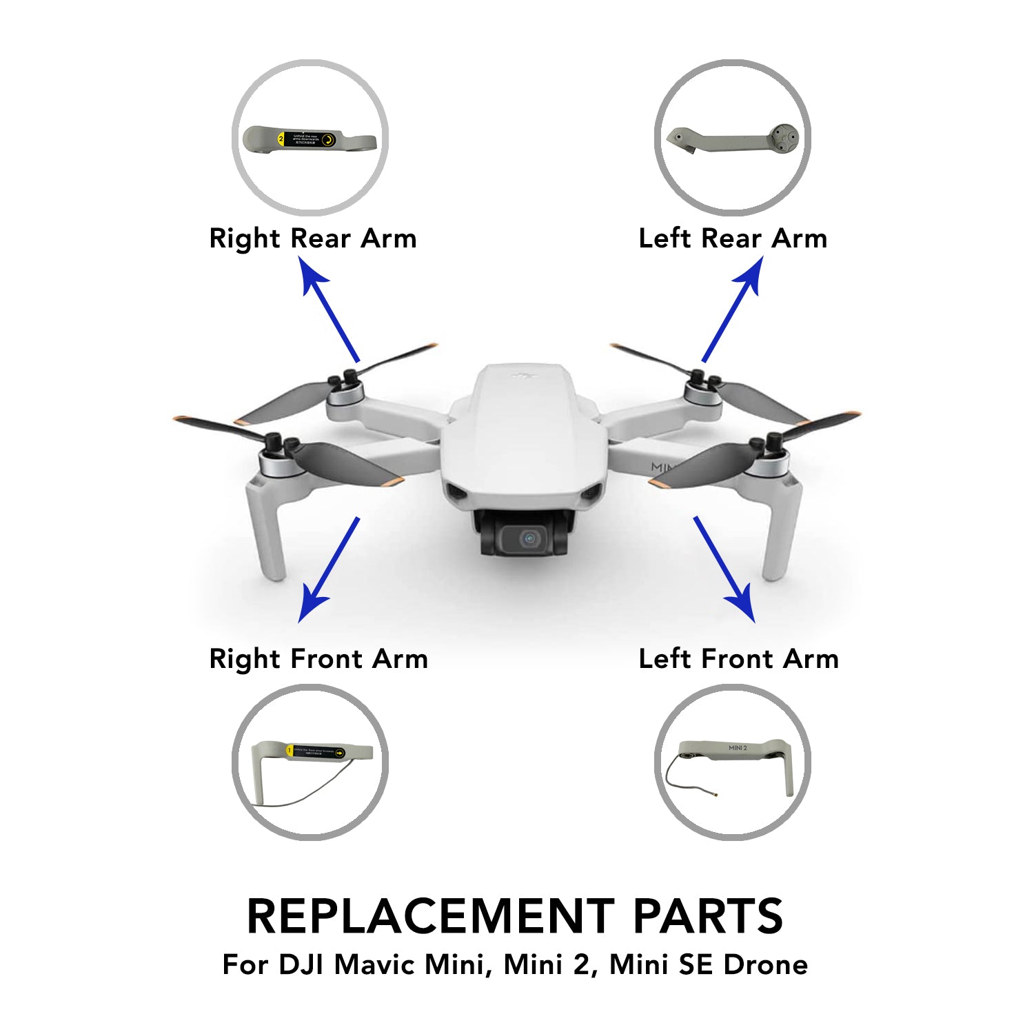 Replacement Parts for DJI Mavic Mini, Mini 2, Mini SE Drone Spare Replacement