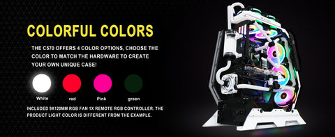 KEDIERS C570 Premium Boitier PC Gamer - Boitier de Jeu PC en Verre trempé  Tour ATX（avec 7 Ventilateurs RVB） Blanc