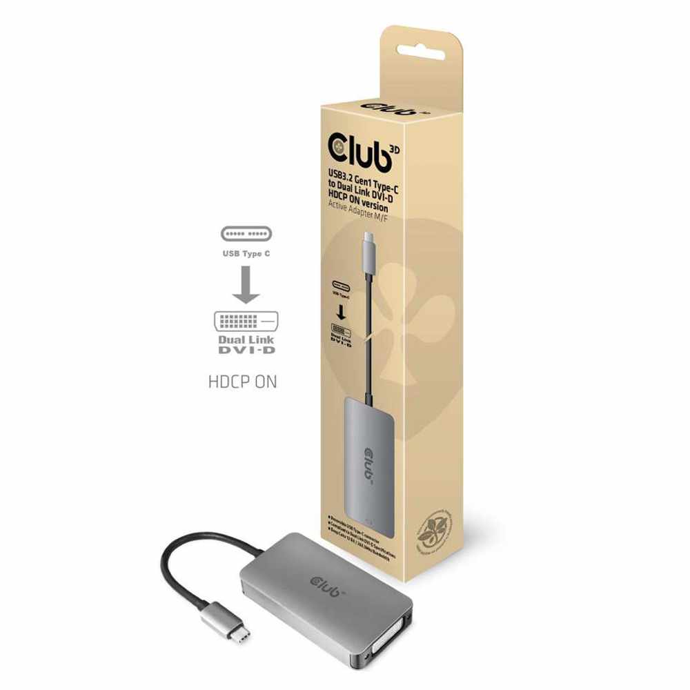 Club3D CAC1510 USB-C to DVI Dual Link Support 4K30HZ Resolutions