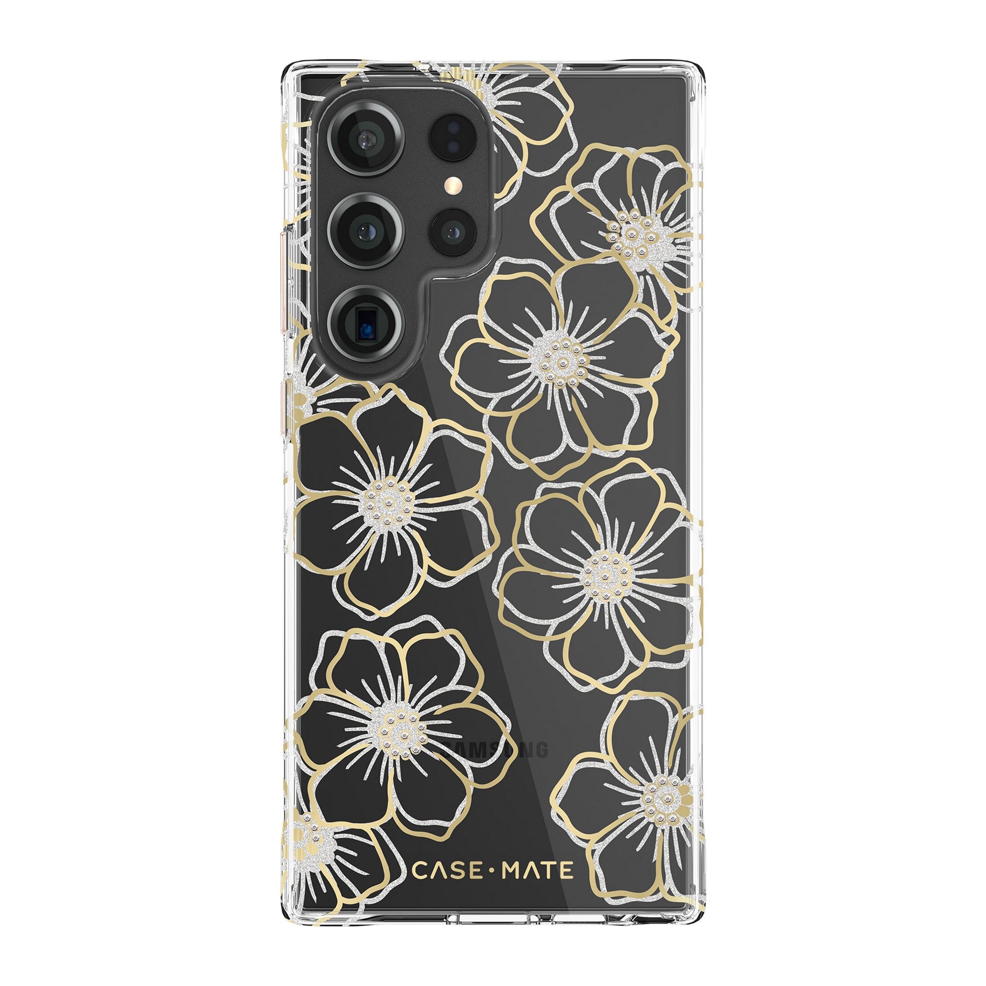 Case-Mate Samsung Galaxy S23 Ultra 5G Floral Gems Case - Silver/Gold