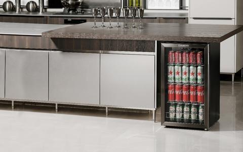 Euhomy Beverage Fridge in kitchen