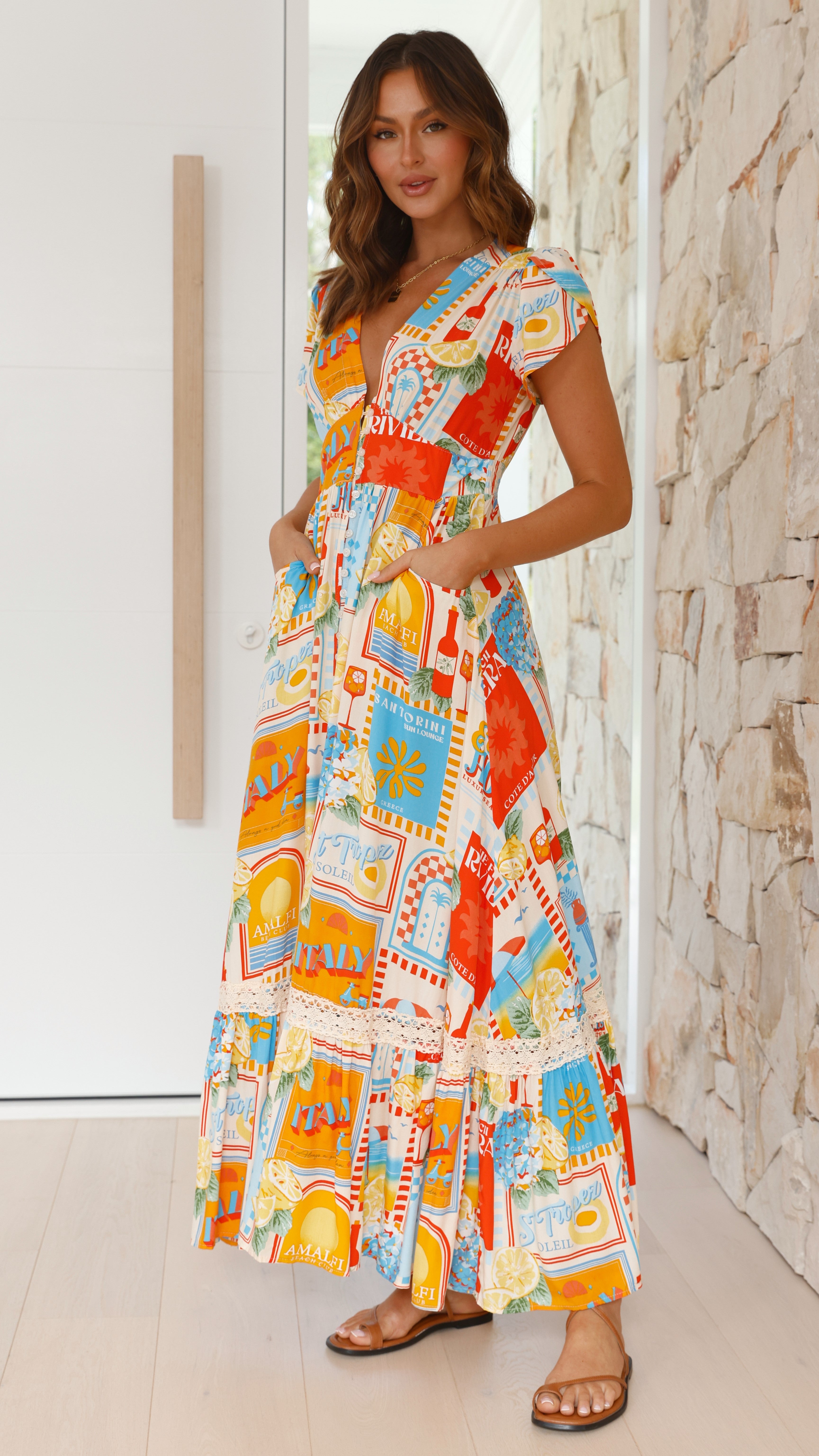 Tabitha Maxi Dress - Sun Lounger Print