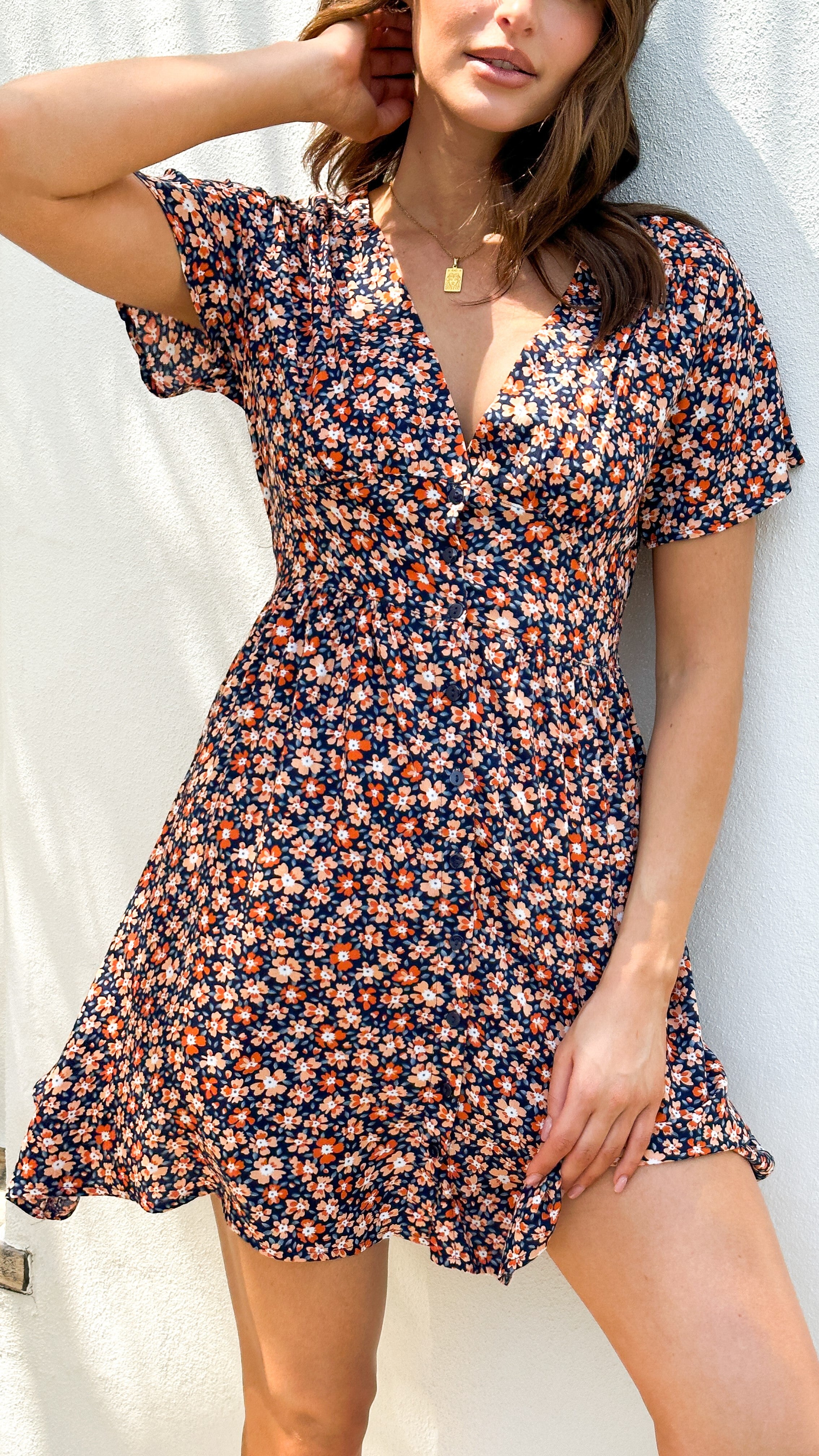 Nina Mini Dress - Daisy Print