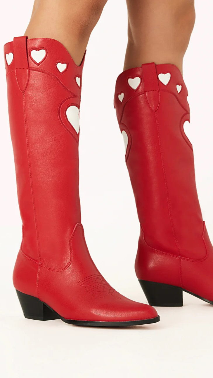 Velma Boots - Scarlet-White