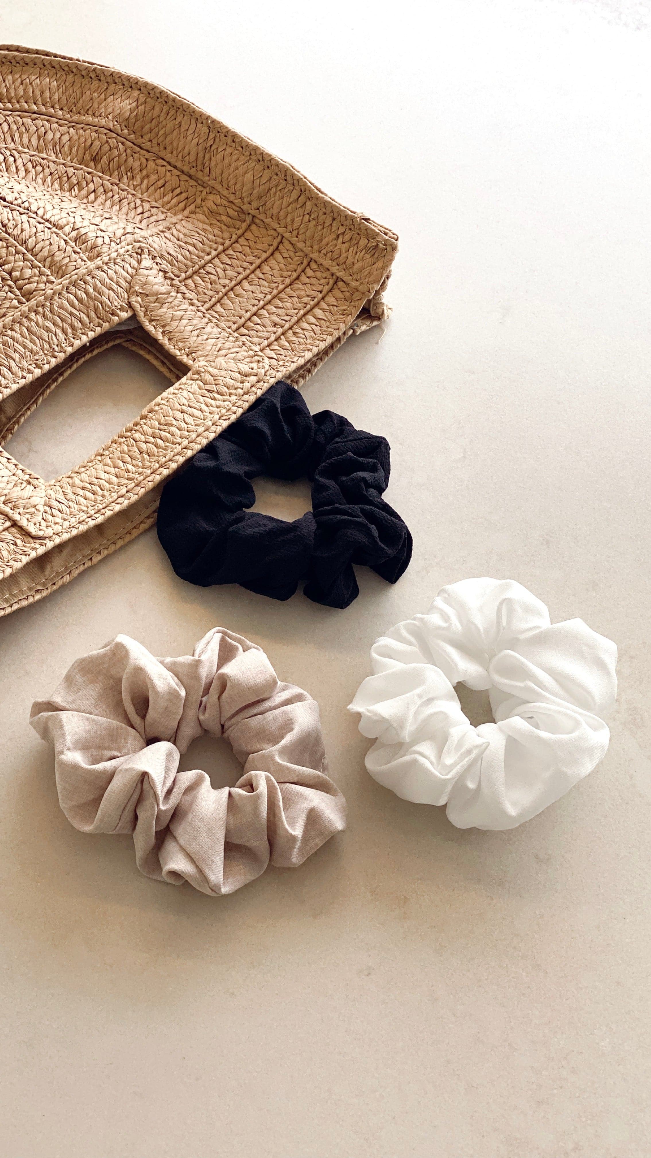 Scrunchie Trio Pack - Natural Linen