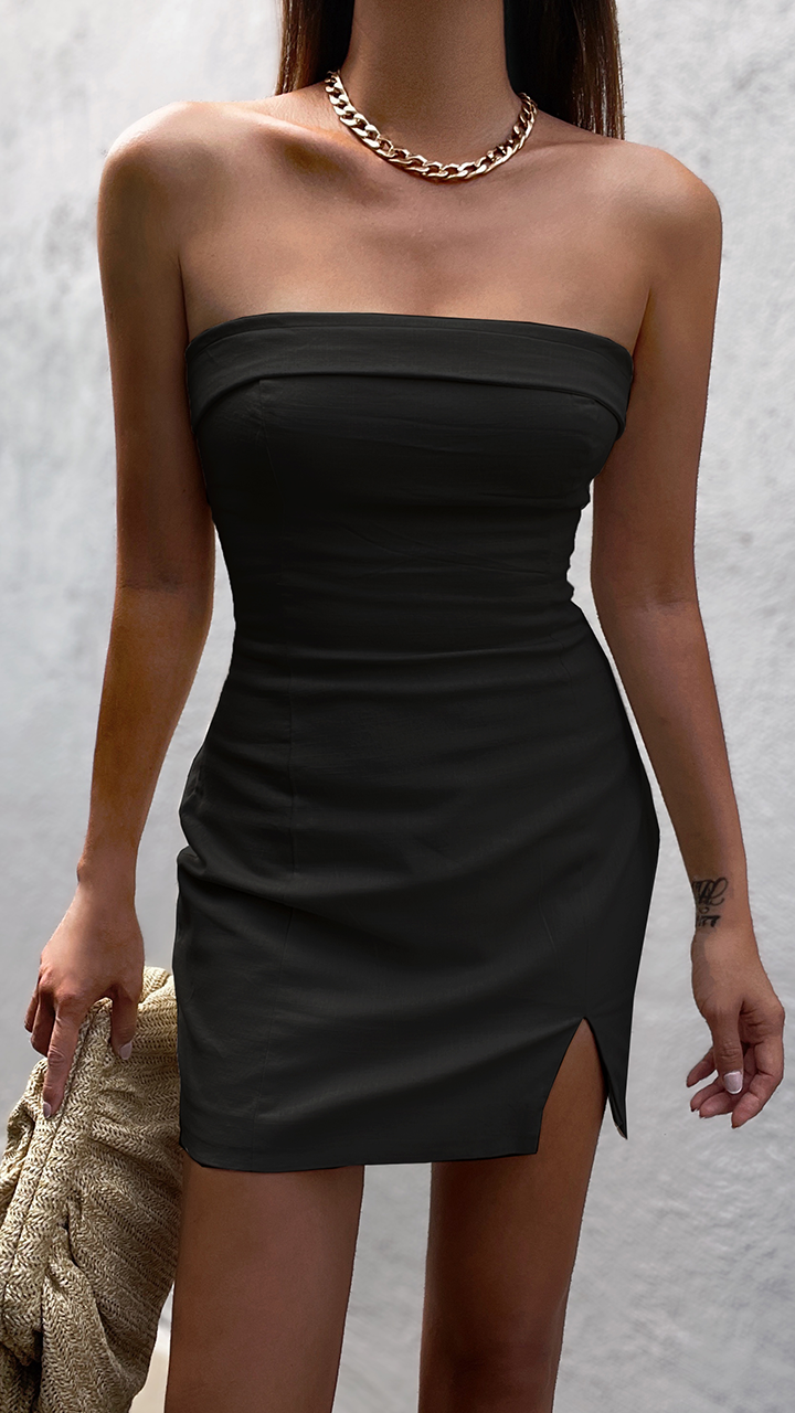 Crystal Mini Dress - Black