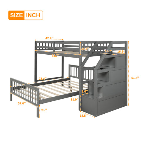 Steeves Loft Bed Frame With Storage, Loft Full Bed Frame With Storage