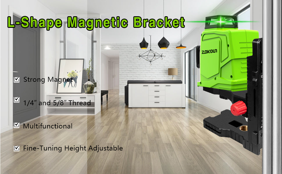 thumbnail image 2 of Huepar PV10+ Fine-Tuning Bracket Magnetic Pivoting Base For Laser Level – 3KG Capacity 2 of 6