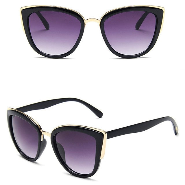 Cateye Sunglasses Vintage Gradient UV400 For Women Retro Eyewear