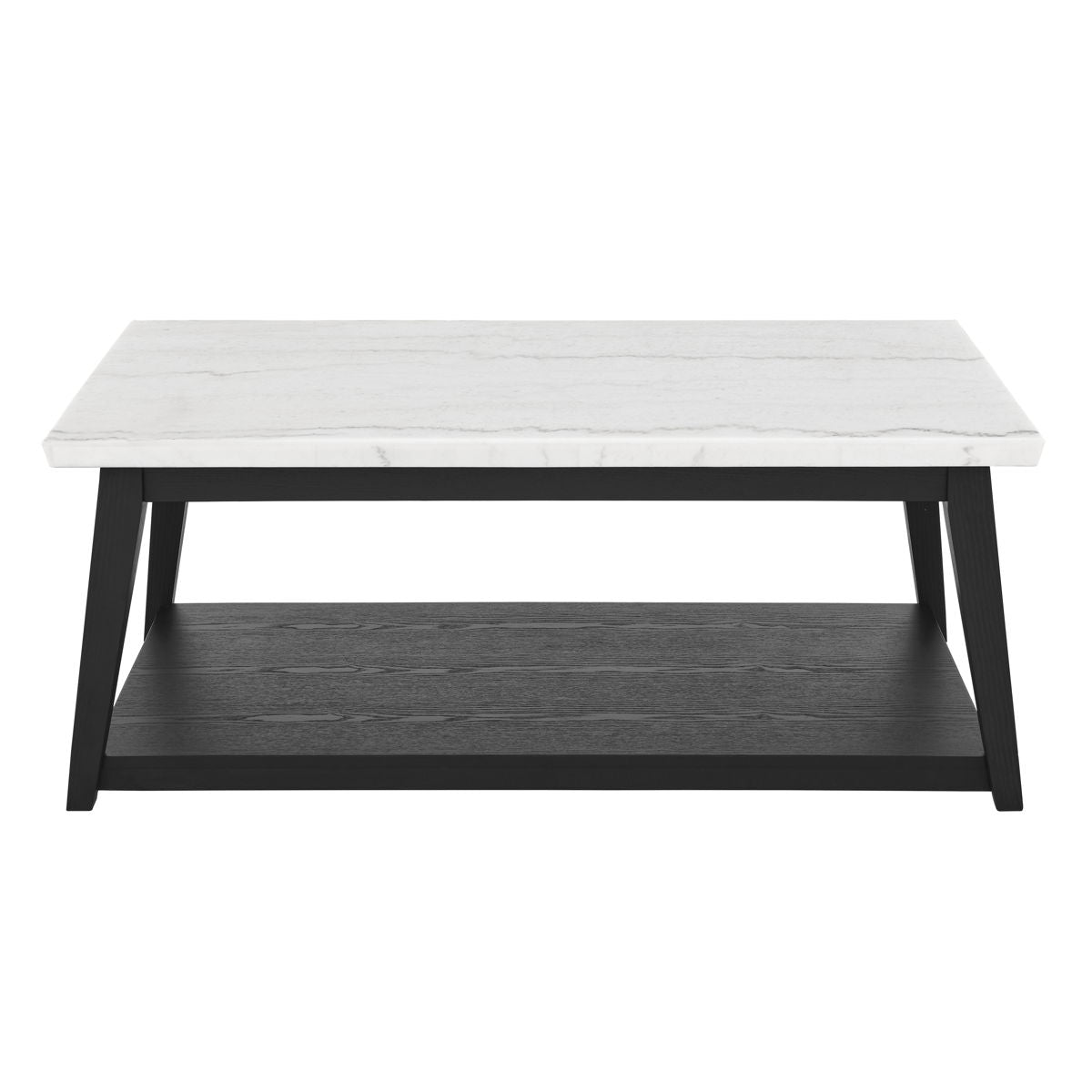 Vida - Marble Cocktail Table With Casters - Black / White
