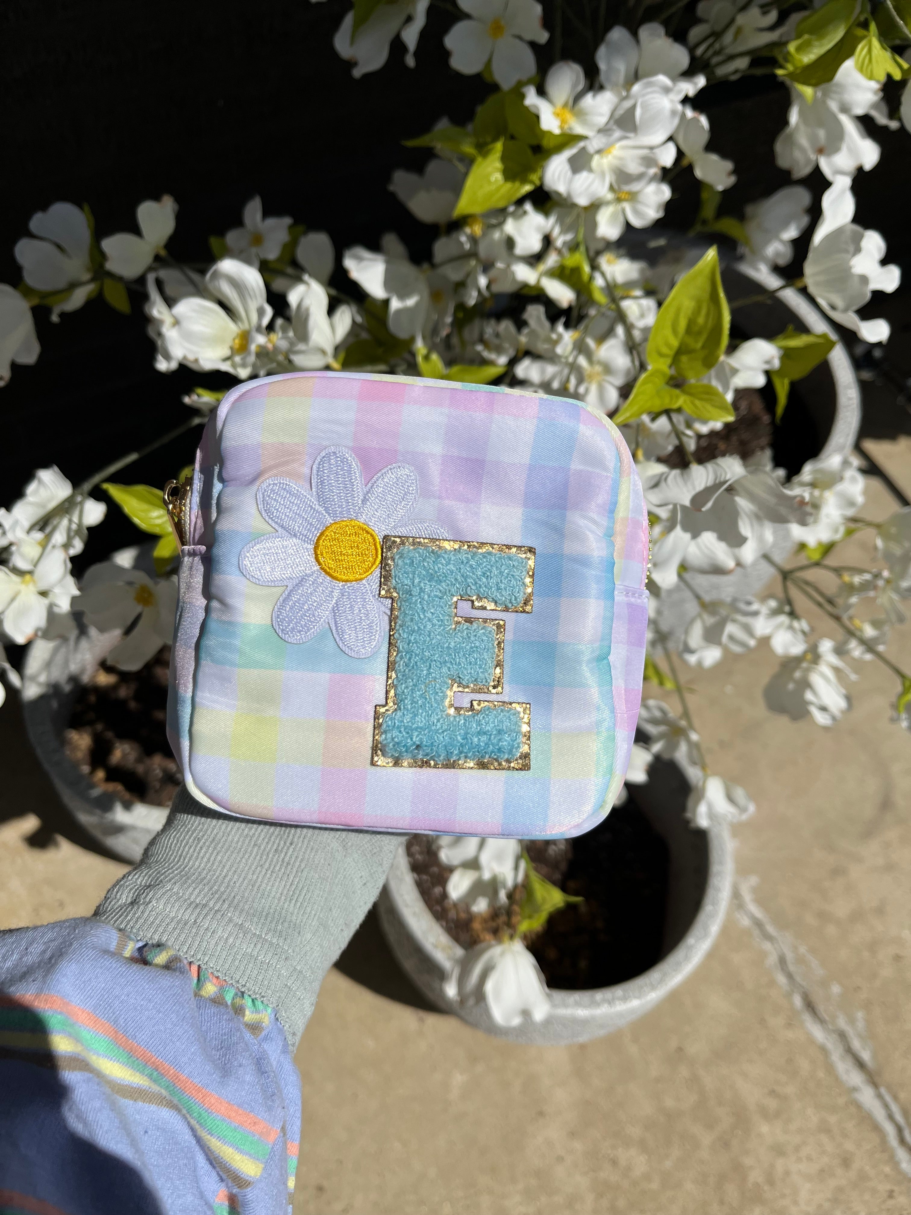 Pastel Plaid Makeup Bag