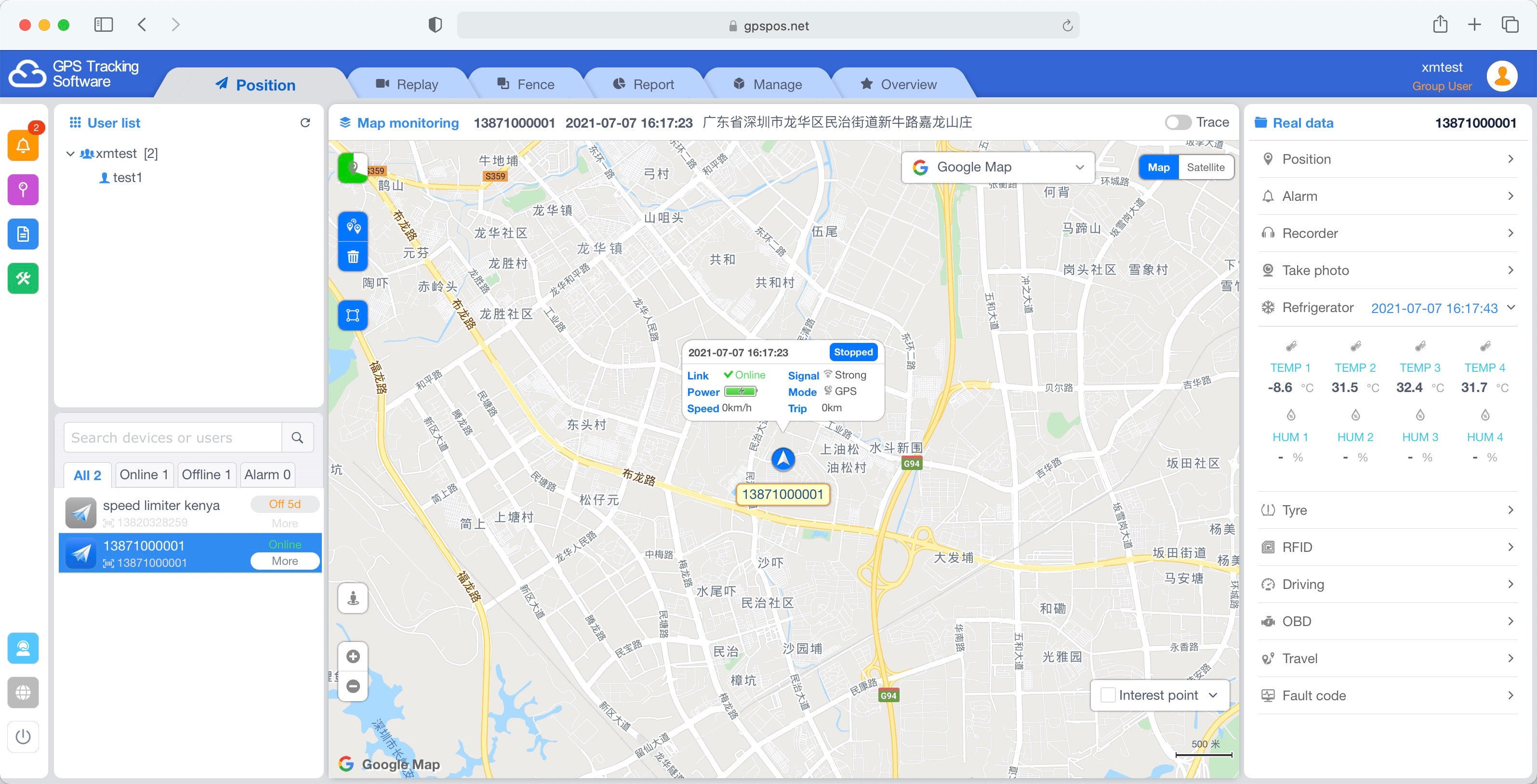 localizador gps de cadena de frio