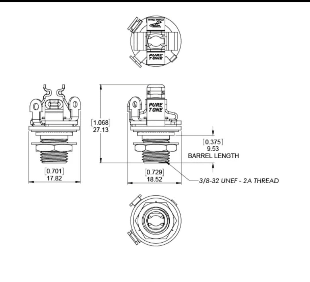 Pure Tone S-H650N 1/4in Mono Jack