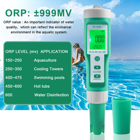 10 In 1 Water Quality Test Pen Ph, Tds, Ec, Salinity, Temp ...