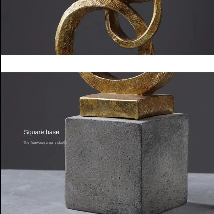Abstract Golden Rings Sculpture
