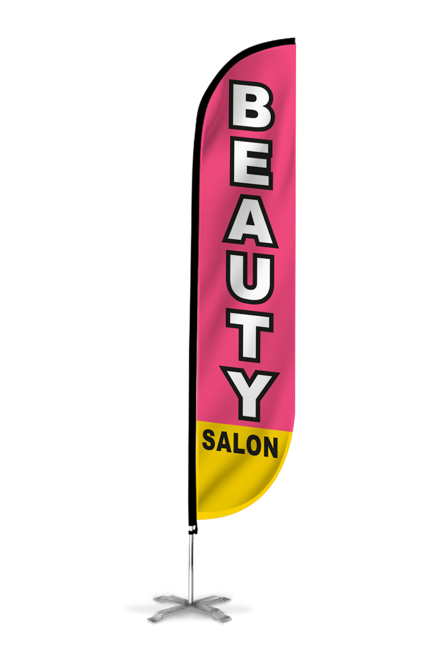  Beauty Salon Feather Flag Pink 